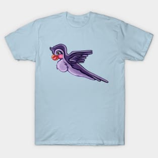 Cute Flying Purple Parrot T-Shirt